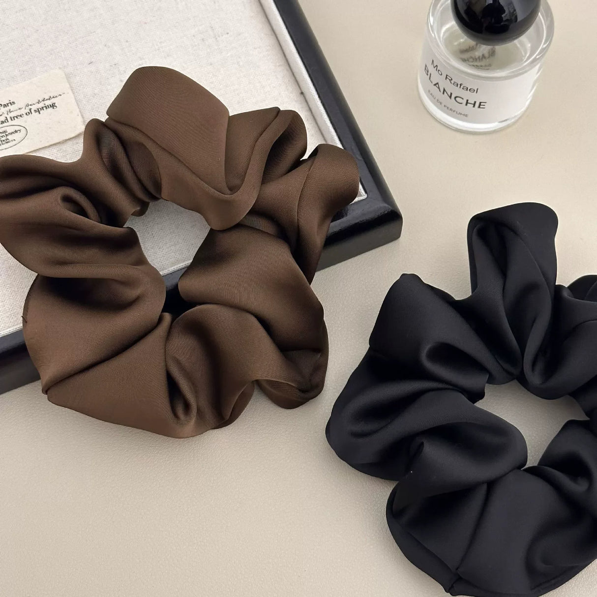 1 chouchou en satin de soie pour femme, accessoire pour cheveux coréens, élastique pour queue de cheval