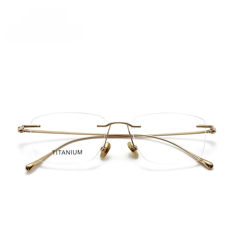 Fashionable and Simple Frameless Titanium Alloy Business Men's Glasses Personalized High-quality Women's Frames Suitable Myopia