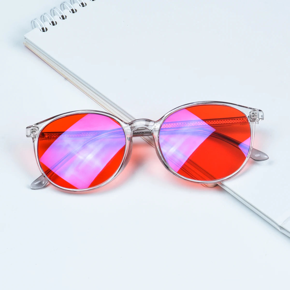 red glasses red blue light glasses for better sleep blue light blocking glasses orange lenses Tr90 women eyeglasses SH2022