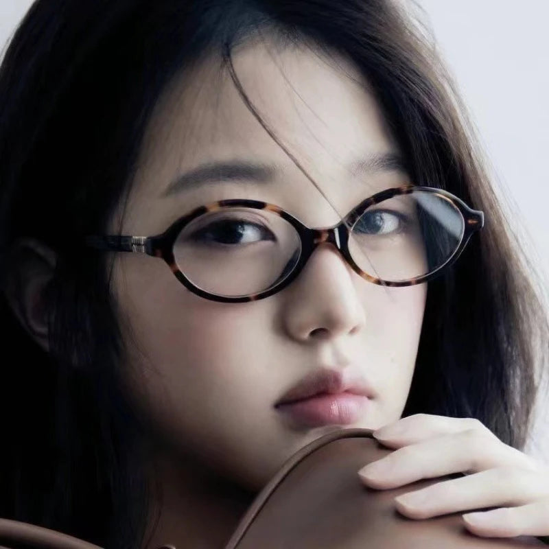 Oval Small Frame Retro Female Korean Plain Glasses Anti-blue Light Eyeglasses Eye Protection Ladies Optical Spectacle Eyeglass