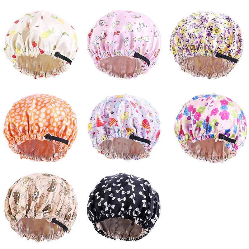 Bonnet de nuit ajustable en satin de soie pour bébé, bonnet de nuit en satin à imprimé floral pour enfants, bonnet de maquillage pour filles, bonnet de nuit pour enfants