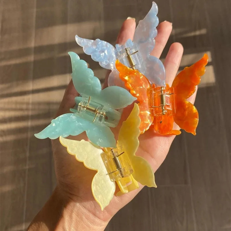1PC French Butterfly Clip Mermaid Hair Clip Acetic Acid Hair Clip Retro Back of Head Hair Accessories Hairpin.