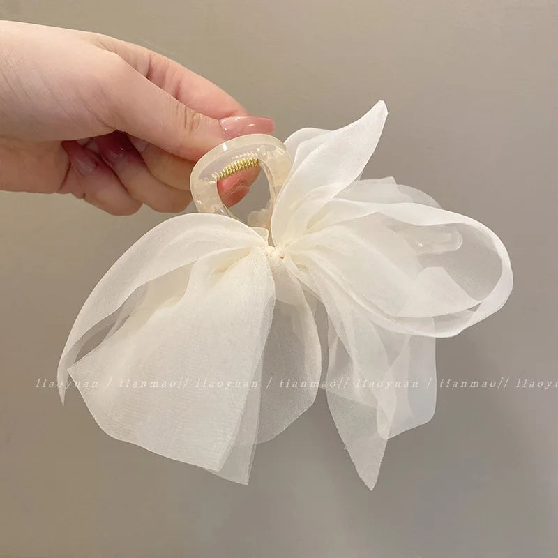 Pince à cheveux en maille pour femme, élégante, en forme de nœud, accessoire pour cheveux, cadeau idéal