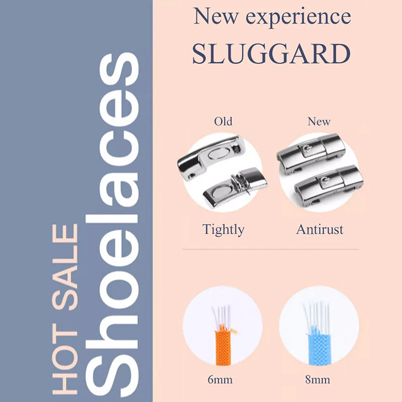 Lacets élastiques sans nœuds pour chaussures de sport, 8 mm, plats et larges, pour enfants et adultes