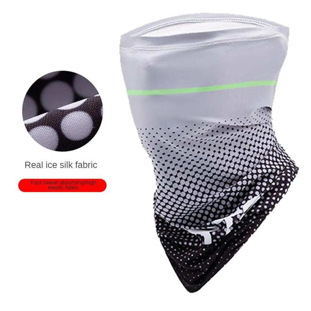 Masque de cyclisme en soie glacée, protection solaire, absorption de la transpiration, randonnée, camping, chasse, tour de cou, bandana, foulard magique pour moto