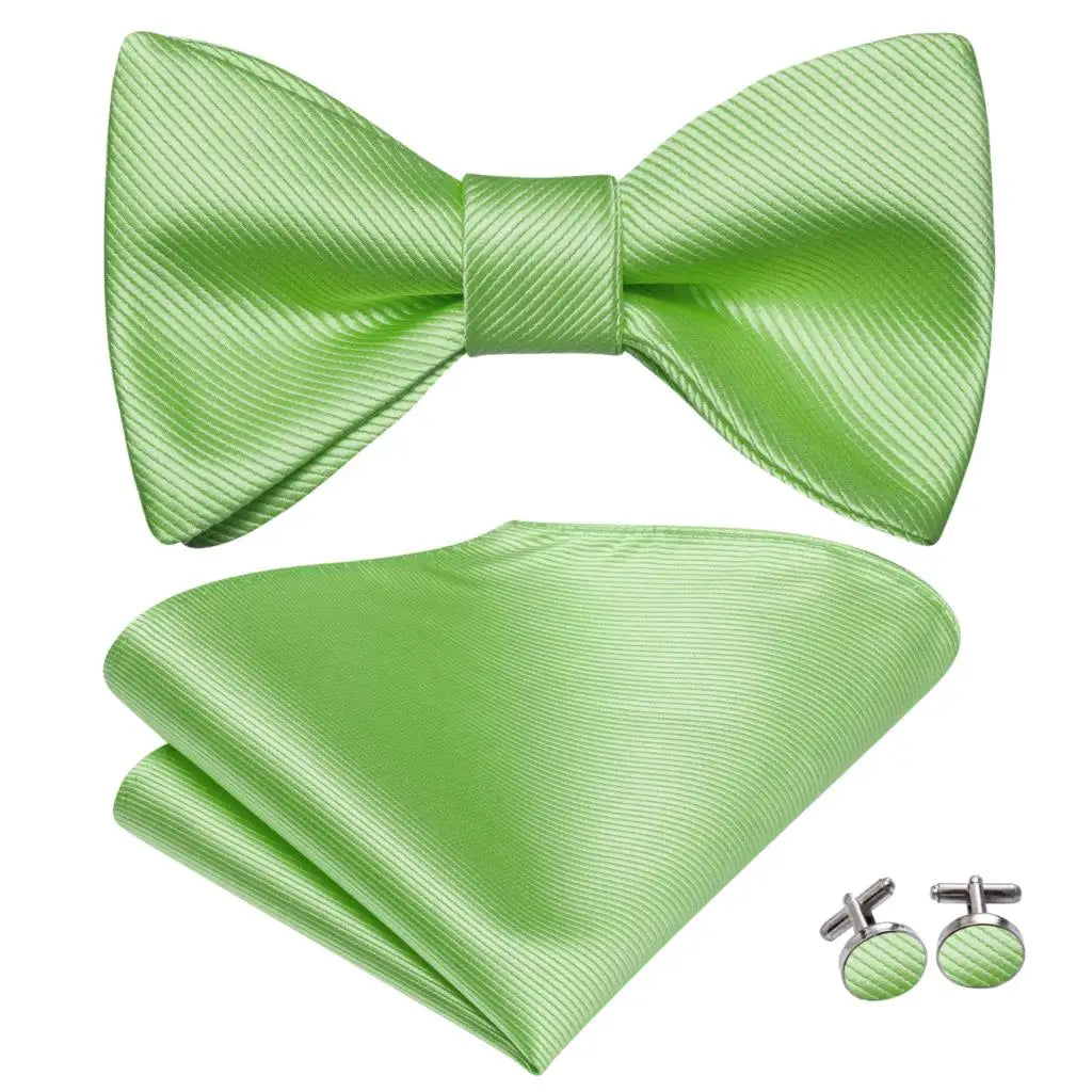 Hi-Tie Ensemble nœud papillon en soie pour homme, mouchoir et boutons de manchette, bleu, rouge, or, noir, blanc, jacquard, nœud papillon, mariage, affaires