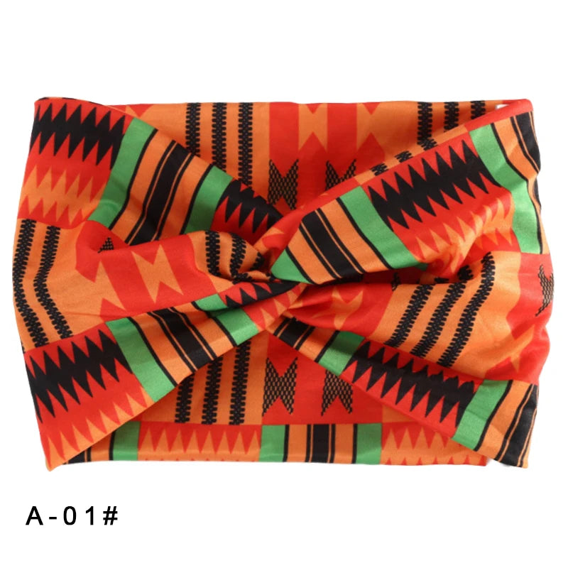 Printed Wide Elastic Headband Pilates Yoga Running Cycling Hairband Turban Makeup Hair Hoop Makeup Headwrap for Women Girl