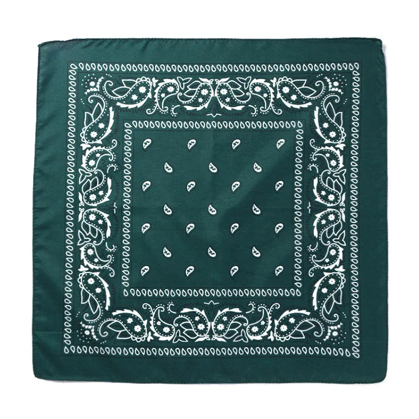 Fashion Hip Hop Bandana Kerchief Unisex Black Hair Band Neck Scarf Headwear Wrist Wraps Head Square Scarves Print Handkerchief