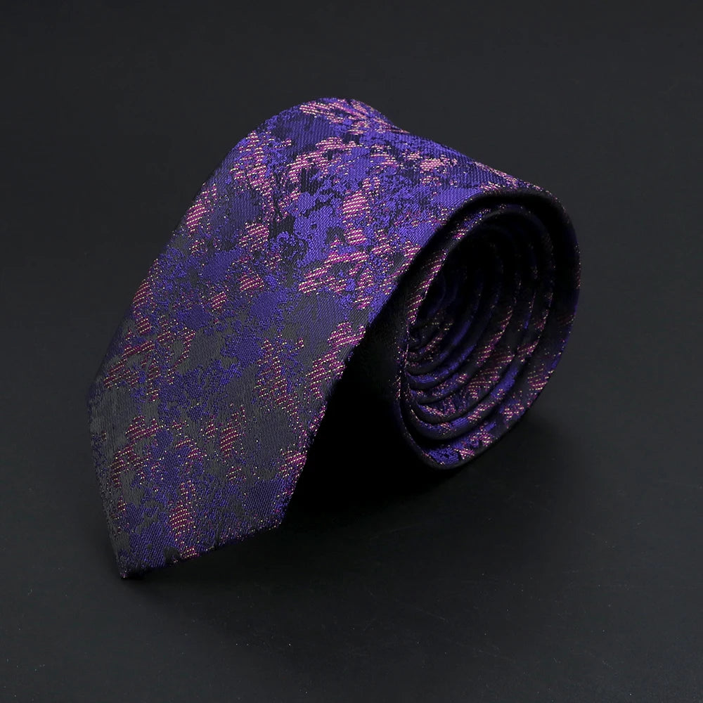 26 Styles Men's Jacquard Novelty Ties Skinny Floral Paisley Striped Necktie Business Narrow Suit Shirt Daily Wear Accessories
