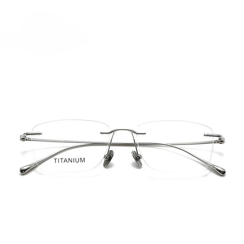 Fashionable and Simple Frameless Titanium Alloy Business Men's Glasses Personalized High-quality Women's Frames Suitable Myopia
