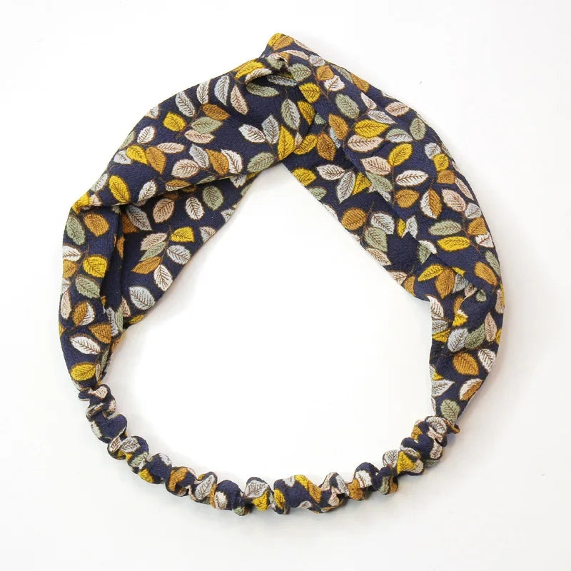 Clearance Fresh Colorful Turban Headbands Women Spring Summer Chiffon Headband Head Wrap Wide Lattice Hairband Hair Accessories