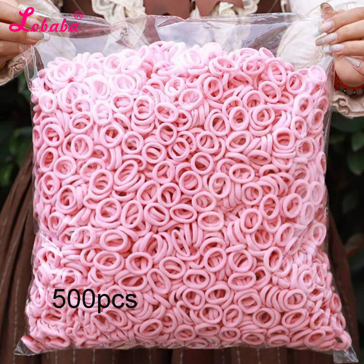 Lot de 500 élastiques à cheveux en forme de chameau rose et noir, pour queue de cheval, tresses, dreadlocks, pour bébés, femmes et filles