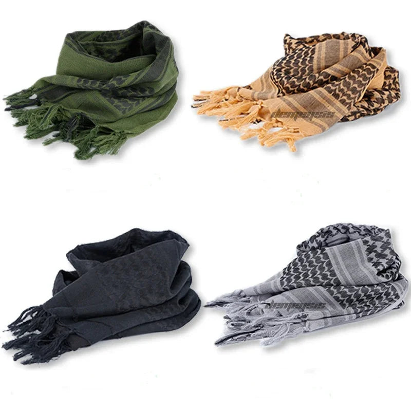 Outdoor Hiking Scarves Military Arab Tactical Desert Scarf Shemagh with Tassel for Men Women
