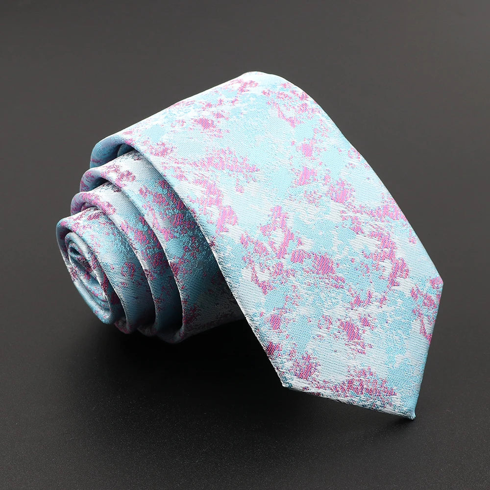 26 Styles Men's Jacquard Novelty Ties Skinny Floral Paisley Striped Necktie Business Narrow Suit Shirt Daily Wear Accessories