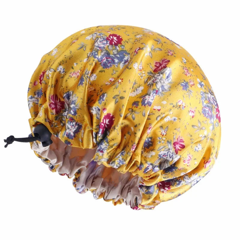 Bonnet de nuit pour enfants et filles, imprimé floral, bonnet de nuit en satin, turban, bonnet de nuit pour enfants, bonnet de soins capillaires, bonnet de nuit
