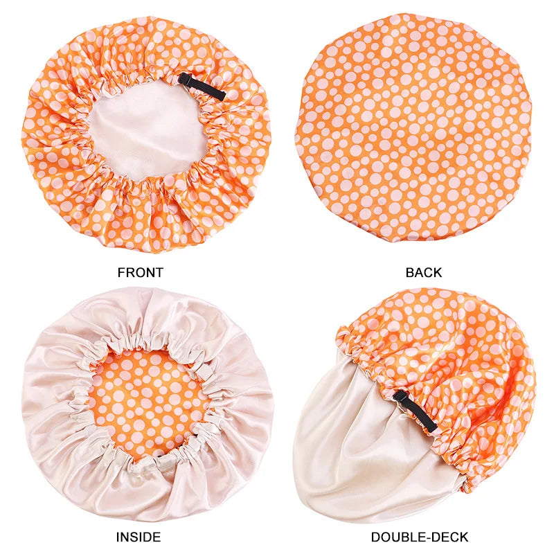 Bonnet de nuit ajustable en satin de soie pour bébé, bonnet de nuit en satin à imprimé floral pour enfants, bonnet de maquillage pour filles, bonnet de nuit pour enfants