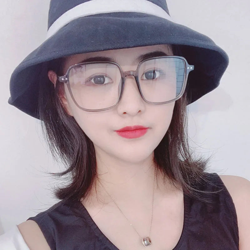 Blue Light Blocking Men Women Glasses Fashion Square Shape Big Size Glass in Trend Trendy Glasses Frame Women