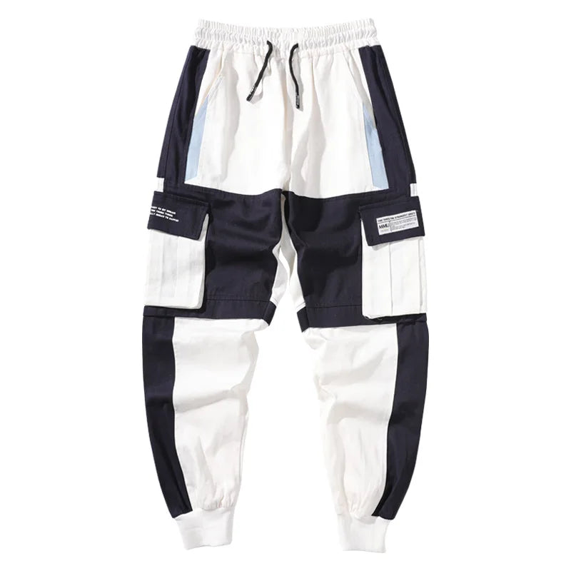 Streetwear Spring Casual Men Pants Cotton Slim Fit Ribbons Men's Joggers Harajuku Elastic Waist Ankle Length Trousers For Man