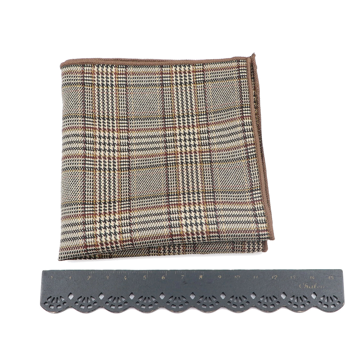 Klassisches Einstecktuch aus Baumwolle mit Karomuster und Streifen, 24 cm, Taschentücher, braun, für Anzug, Party, Alltag, Smoking, Geschenk, Accessoire für den Mann