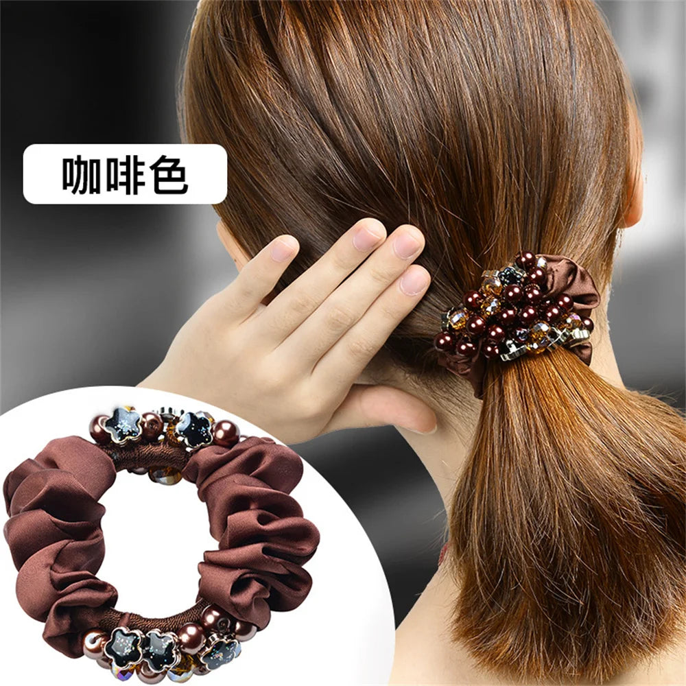 Élastiques à cheveux en perles de cristal pour femmes, élastiques brillants pour queue de cheval, bandeau en caoutchouc souple, accessoires pour cheveux au quotidien