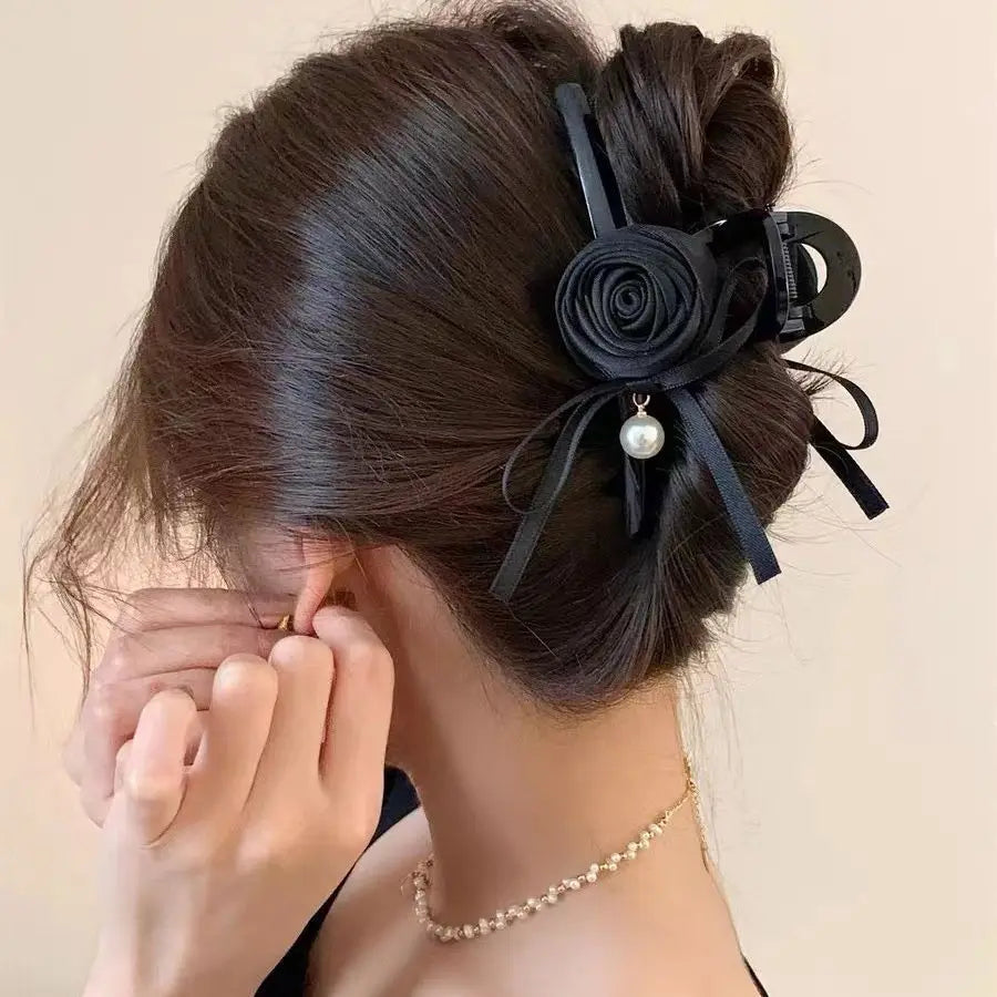 13cm Rose Shark Clip Large hair claw Elegant High-Grade Hair Accessories Pinzas Para El Cabello Заколка Для Волос