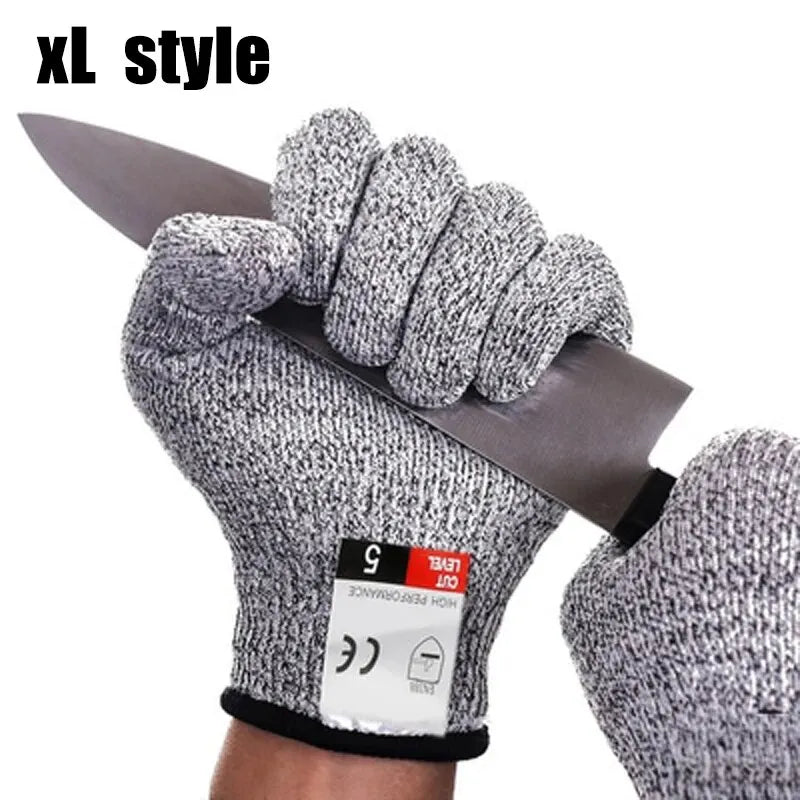 Guantes de trabajo de seguridad anticortes, color gris y negro, nivel 5, protección para cortar vidrio.