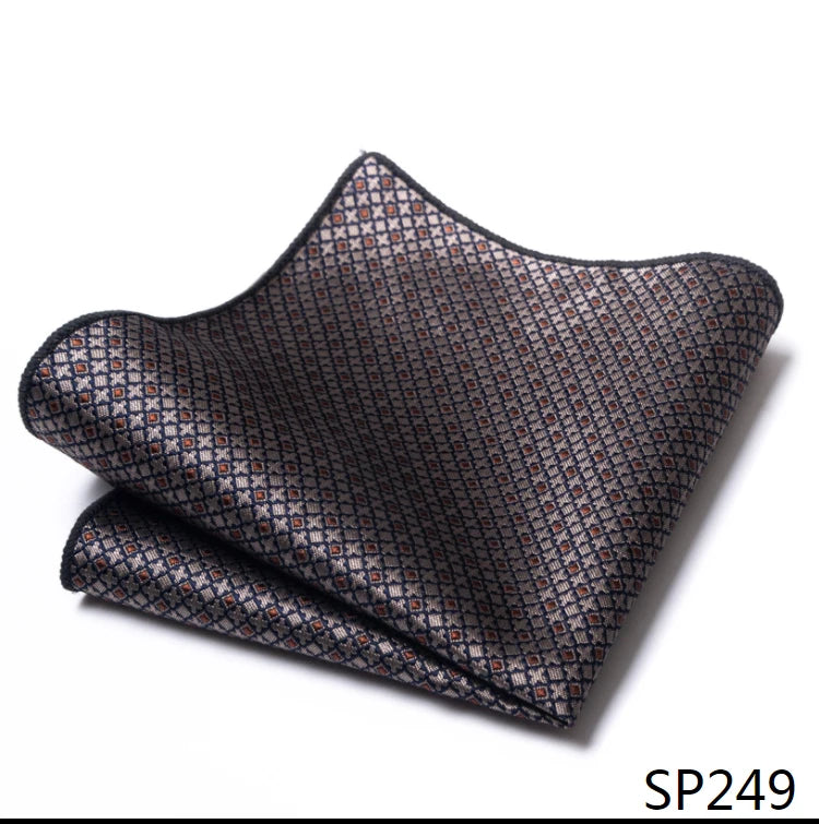 Vangise Brand Newest style Silk Hanky Man Floral Gray Fit Business lover's day Pocket Square Handkerchiefs