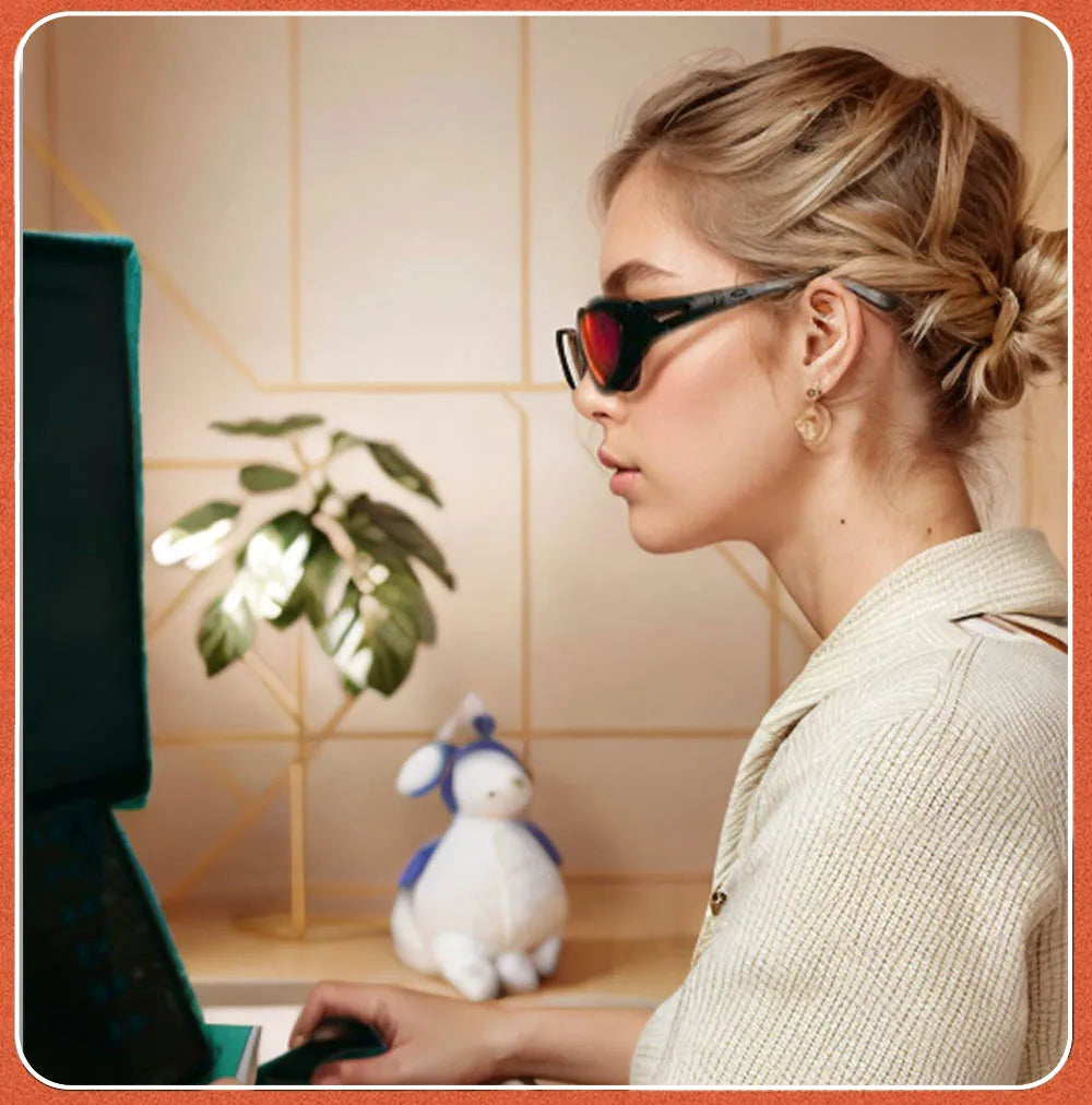 Red Lens,Orange Lens 100% Blue Light Blocking Goggles Glasses Gaming Glasses Anti fatigue fashion Phone Eyeglasses