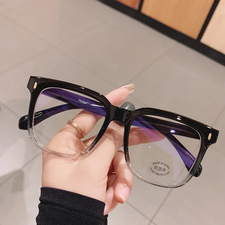New Clear Lens Near Sight Myopia Glasses Large Sqaure Minus Diopter Eyewear Fashion Ultralight Trendy Eyeglasses for Men Women
