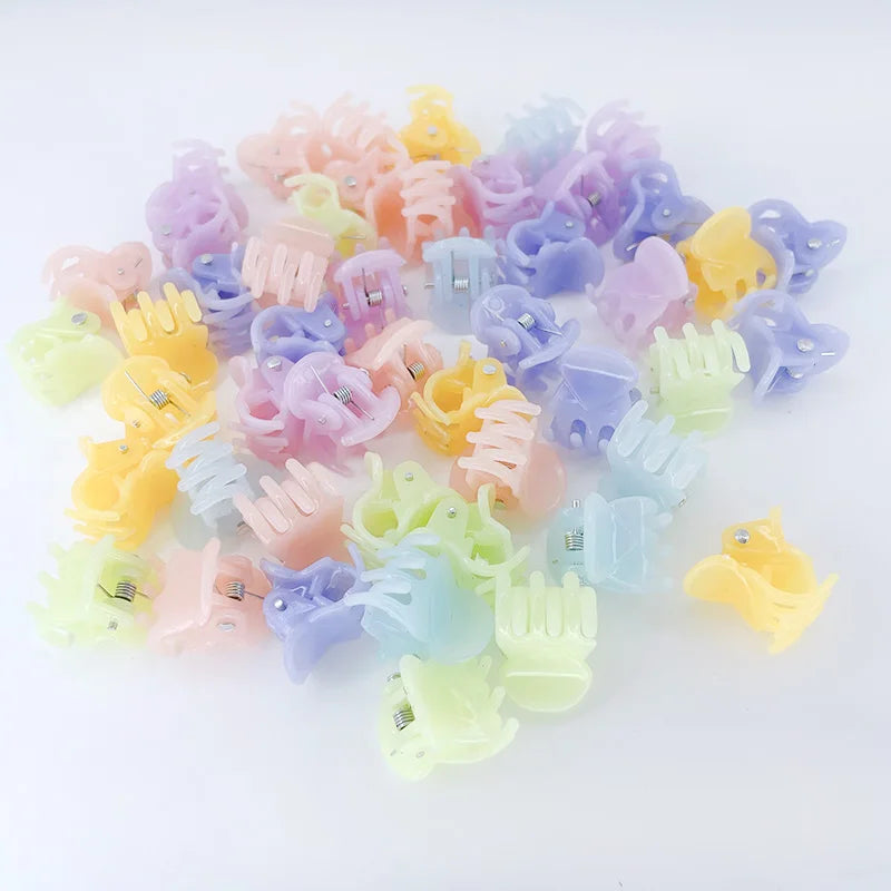 Lot de 10 pinces à cheveux pour femmes, 1,0 à 1,5 cm, petites pinces noires, marron, transparentes, en plastique, accessoires de coiffure pour enfants