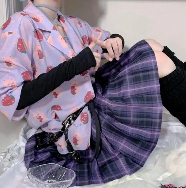 Anime Hand-Armwärmer für Damen und Mädchen, fingerlos, Gothic, lange Handschuhe, Armband, Armabdeckung, langärmelig, weich, gestreift, Ellenbogen, Strickhandschuhe