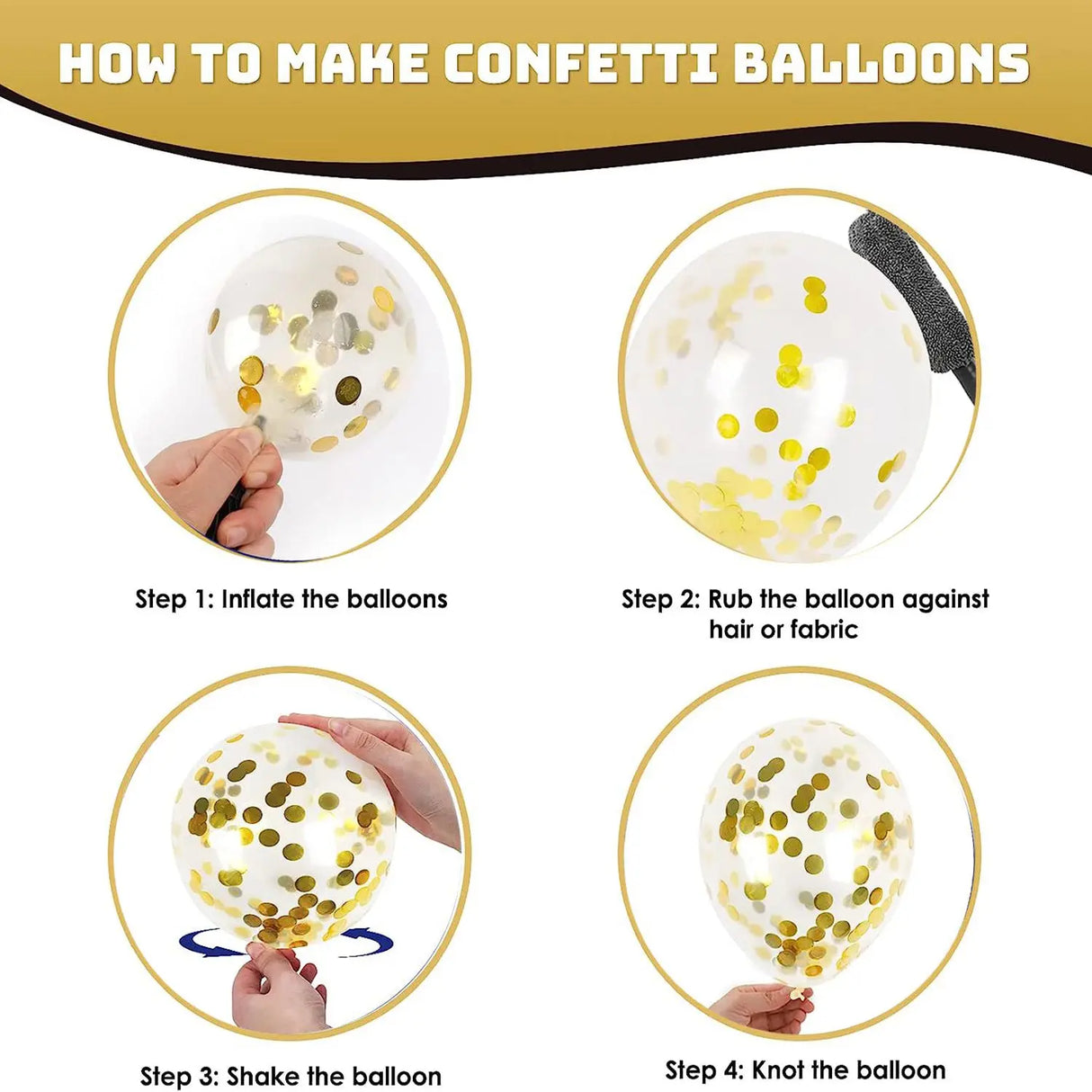 Kit de 20 ballons confettis en latex de 30 cm avec rubans pour décorations d'anniversaire, de mariage, de baby shower, de remise de diplôme