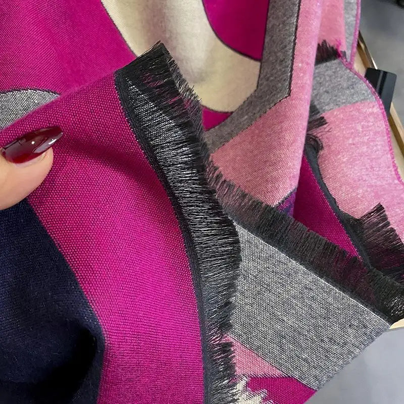 2023 Floral Pashmina Schal Warmer Kaschmirschal für Frauen Luxus Winter Dicke Decke Bufanda Weibliche Wrap Bandana Echarpe Poncho
