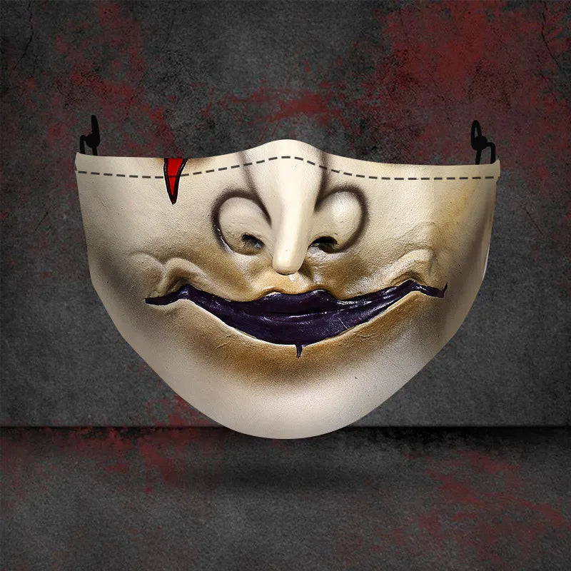1 masque anti-poussière filtre adulte grande bouche masques faciaux 3D mascara Halloween masculin réutilisable lavable masque de clown mascara divertida