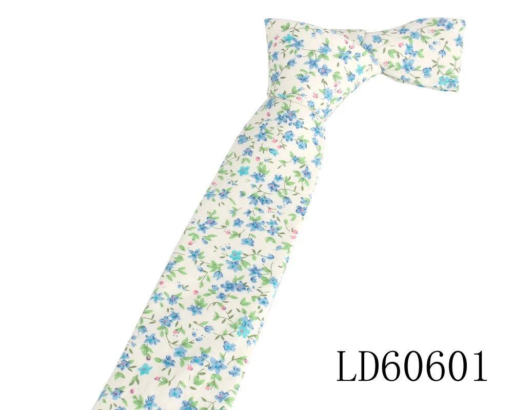Cravates fines à imprimé floral pour hommes et femmes, en coton, pour garçons et filles, pour costumes, pour fête de mariage, cadeaux pour hommes