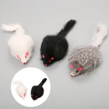 1 jouet en peluche pour chat et chien, fausse souris, 18 cm, à poils longs