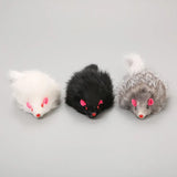 1 jouet en peluche pour chat et chien, fausse souris, 18 cm, à poils longs