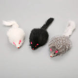 1 jouet en peluche pour chat et chien, fausse souris, 18 cm, à poils longs