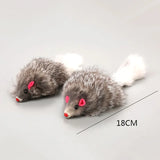 1 jouet en peluche pour chat et chien, fausse souris, 18 cm, à poils longs