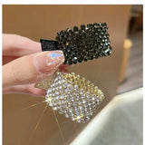 Fashion Pearl Rhinestone Metal Hair Clip Women Girls Mini High Ponytail Holder Crystal Hair Claws Elegant Party Headdress