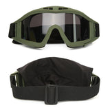 Outdoor Airsoft Tactical Goggles 3 Lenses Wind and Dust Resistant Shooting Motocross Mountaineering Glasses CS Safety Protection