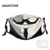 V Revolution Mask Funny Print Reusable Pm2.181 Filter Face Mask Funny Fun Nerdy Revenge V For Vendetta Anonymous V For Vendetta