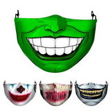 1 masque anti-poussière filtre adulte grande bouche masques faciaux 3D mascara Halloween masculin réutilisable lavable masque de clown mascara divertida