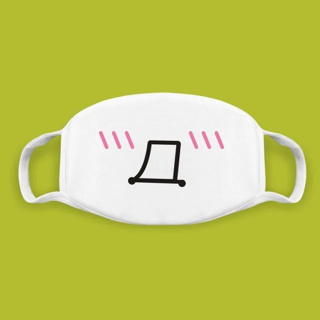 Cotton Kawaii Funny Anime Expression Mouth Face Mask Smile Breathable Masks For Korean Unisex Face Mouth Muffle Mask Accessories