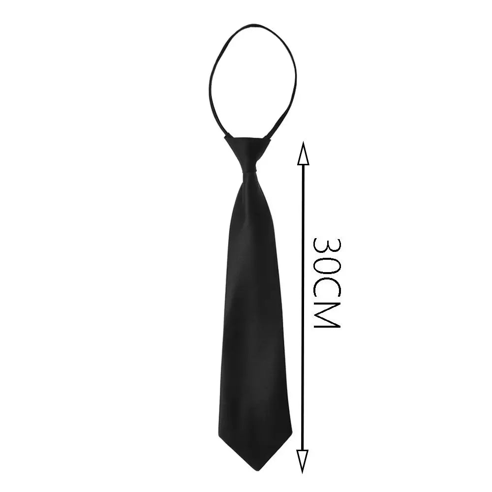 1 cravate rétro noire unie, soyeuse, étroite, fine, lisse, pour femme, fermeture éclair, décontractée, élégante, tendance, unisexe