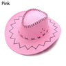 Western Cowboy Hat for Men Women Kids Fedora Outdoor Wide Brim Faux Leather Summer Wide Brim Beach Travel Cap Black White Pink
