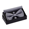Ensemble de nœuds papillon solides de différentes tailles, haut et bas, nœud papillon uni pour homme, mouchoir, boutons de manchette, coffret cadeau pour hommes, cravates de mode de mariage