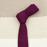 High Quality 100% Wool Tie Slim Solid Red Yellow Blue Ties Handmade Casual Fashion Men Woven Skinny Necktie For Wedding Party