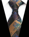 Corbatas de seda tejidas en jacquard con diseño de cachemira a cuadros para hombre, corbatas de 8 cm a rayas para trajes de negocios, bodas y fiestas.