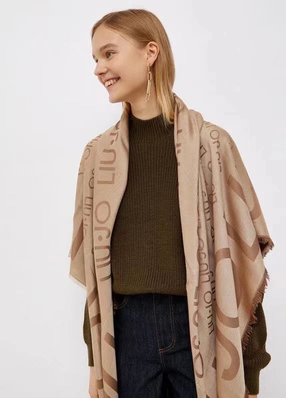 Nouvelle écharpe carrée en soie imprimée pour femme de la marque italienne Liu Jo, ombrage et châle long et chaud, à la mode